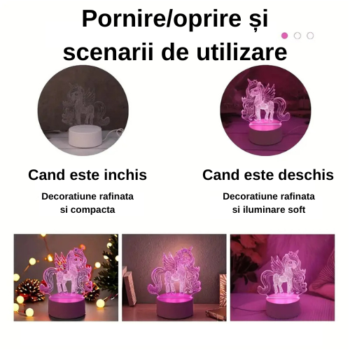 Lampa 3D Unicorn - Cadoul perfect pentru copilul tau