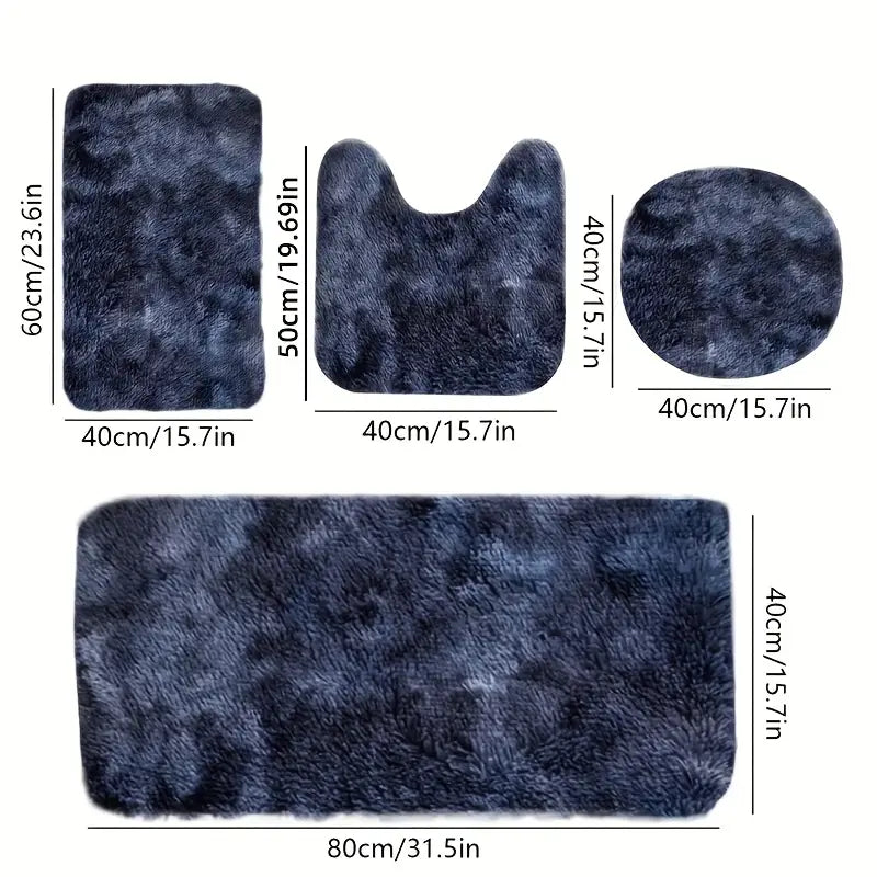 4 Covorașe de Baie - Absorbante, Antiderapante, Groase, Maro